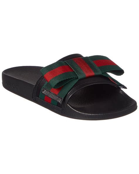 gucci web bow|Gucci bow tie slides.